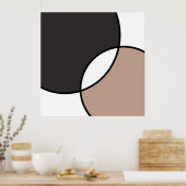 Taupe White Circles Poster (Küche)