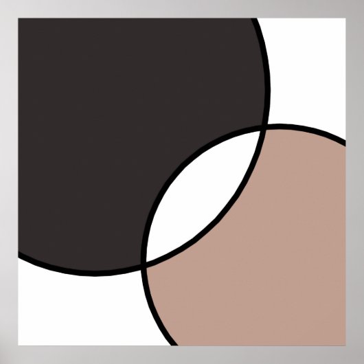 Taupe White Circles Poster (Vorne)