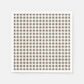 Taupe White Gingham Pattern Serviette (Vorderseite)