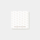 Taupe White Minimal Bold Monogram Initial Letter Post-it Klebezettel (Vorderseite)