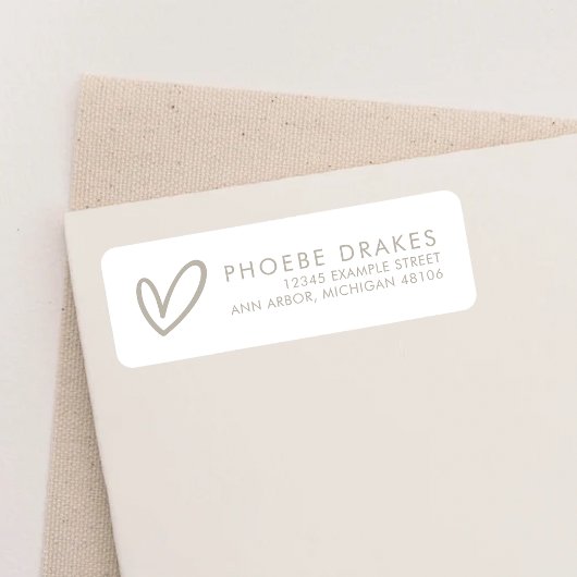 Taupe & White Minimal Brautparty Rücksendeadresse