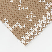 Taupe & White Rentier Nordic Sweater Pattern Fleecedecke (Ecke)