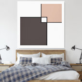 Taupe White Squares Leinwanddruck (Insitu (Schlafzimmer))