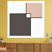 Taupe White Squares Leinwanddruck (Insitu (Wohnzimmer))