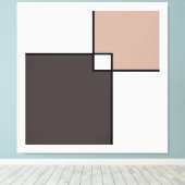 Taupe White Squares Leinwanddruck (Insitu (Holzboden))