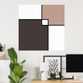 Taupe White Squares Poster (Heimbüro)