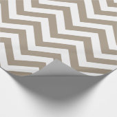 Taupe White XL Zickzack ZigZag Muster Geschenkpapier (Ecke)