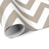 Taupe White XL Zickzack ZigZag Muster Geschenkpapier (Rolleneckpunkt)
