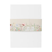 Taupe Wildblume Meadow Einladung Bauchband Einladungsbanderole (Rückseitenbeispiel)