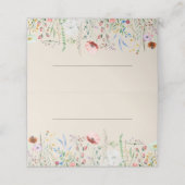 Taupe Wildblume Meadow Wedding Platzkarte (Außenseite Aufgefaltet)