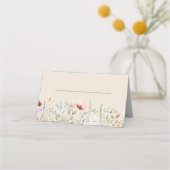 Taupe Wildblume Meadow Wedding Platzkarte (Rückseite)