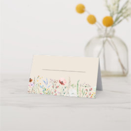 Taupe Wildblume Meadow Wedding Platzkarte