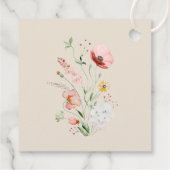 Taupe Wildblumen Meadow Wedding Begrüßungsmarke Geschenkanhänger (Rückseite)