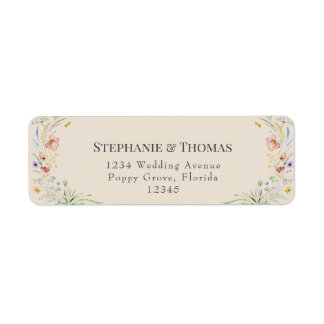 Taupe Wildblumen Rücksendeadresse