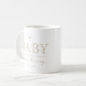 Taupe Wildflower Baby Announcement Coffee Mug Kaffeetasse (Vorderseite Links)