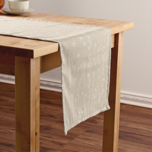 Taupe Wildflower Baby Shower Table Runner Kurzer Tischläufer (Beispiel)
