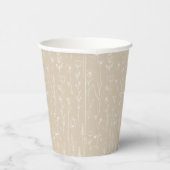 Taupe Wildflower Party Cup | Neutral Botanical Pappbecher (Rechts)