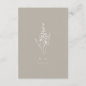 Taupe Wildflower RSVP Card Neutral Wedding Insert (Rückseite)