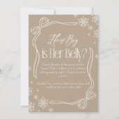 Taupe Winter Coquette wie groß ist ihr Bauch Einladung (Vorderseite)