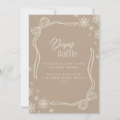 Taupe Winter Coquette Windeln Tafelschild Einladung (Vorderseite)