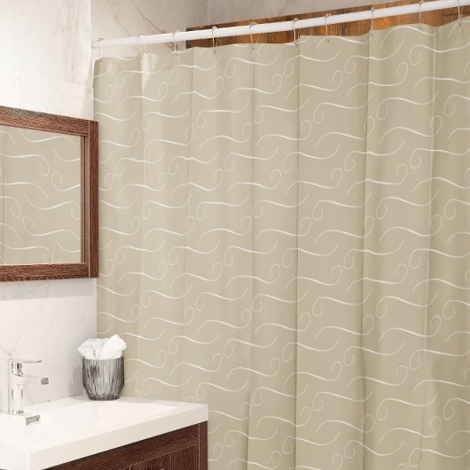 Taupe Wirbel Duschvorhang