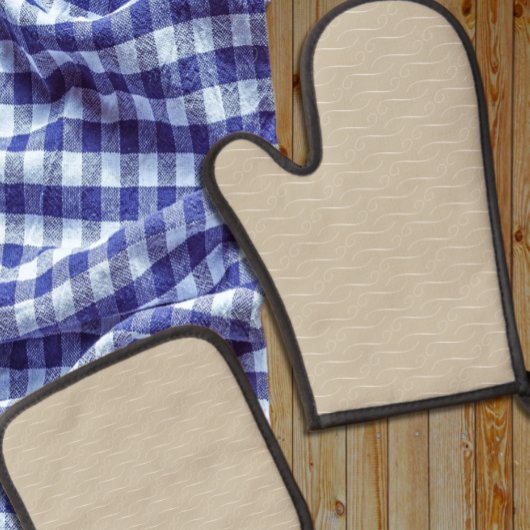 Taupe Wirbel Ofenhandschuh & Topflappen-Set