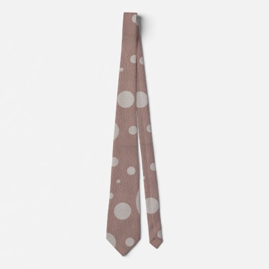 Taupe zerstreute Punkte auf Mink Leather Textur Krawatte (Vorderseite)