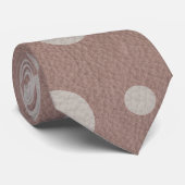 Taupe zerstreute Punkte auf Mink Leather Textur Krawatte (Gerollt)