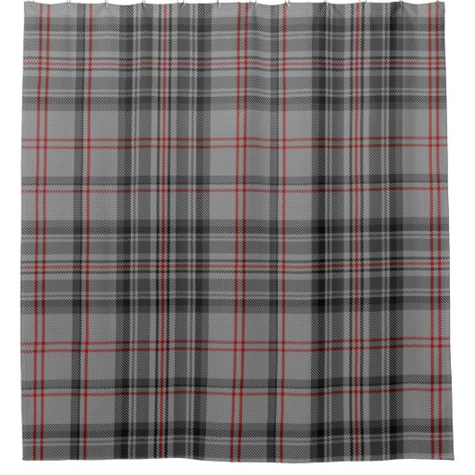 Taupegrauer roter schwarzer großer duschvorhang (Vorderseite)