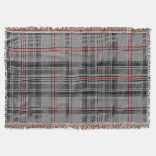 Taupegrauer schwarzer roter riesiger Tartan Decke (Vorderseite)