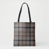 Taupegrauer schwarzer roter Tartan kariert Tasche (Vorderseite)