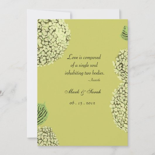 Taupehydrangea-Einladung Einladung (Vorderseite)