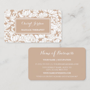 Taupes Florales Massagetherapeutin Visitenkarte