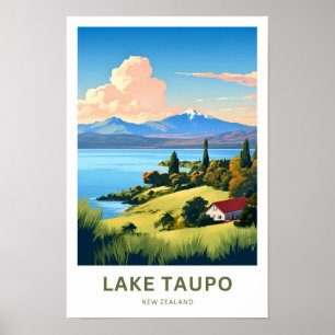 Taupo New Zealand Travel Print Poster
