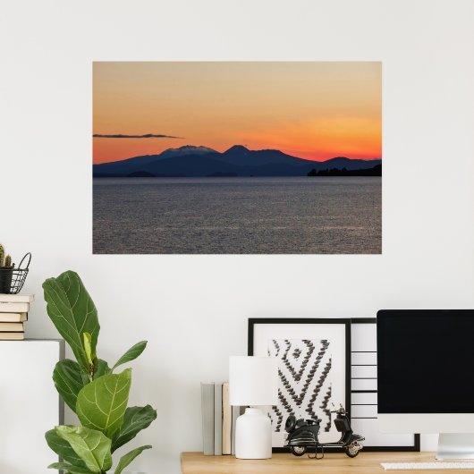 Taupo Sunset Poster (Heimbüro)