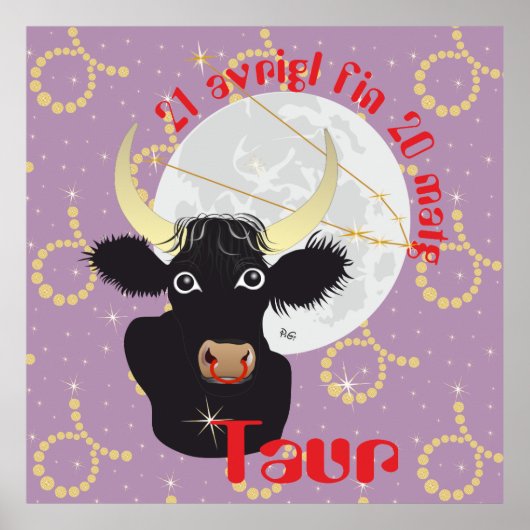 Taur 21 avrigl fin 20 matg Placat Poster (Vorne)