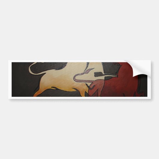 Taurean Bulls Abstrakte Kunst Autoaufkleber (Vorne)