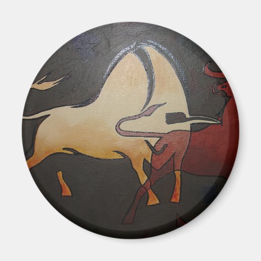 Taurean Bulls Abstrakte Kunst Magnet (Vorne)