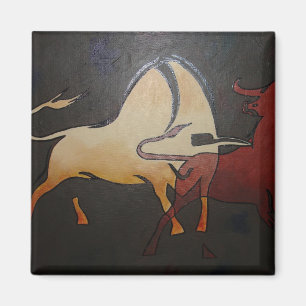 Taurean Bulls Abstrakte Kunst Magnet