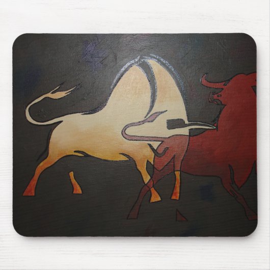 Taurean Bulls Abstrakte Kunst Mousepad (Vorne)