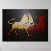 Taurean Bulls Abstrakte Kunst Poster (Vorne)