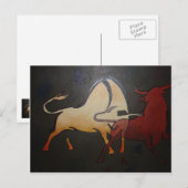 Taurean Bulls Abstrakte Kunst Postkarte (Vorne/Hinten)