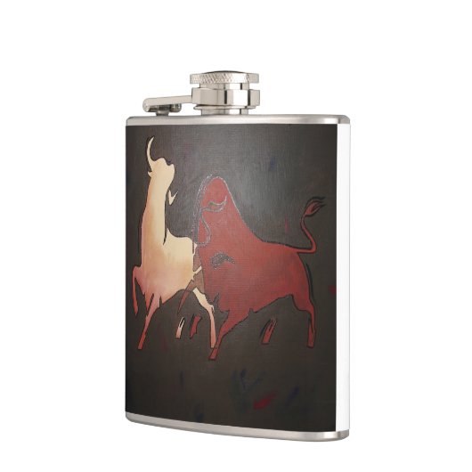 Taurean Bulls Art Flachmann (Links)