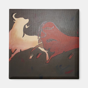 Taurean Bulls Art Magnet
