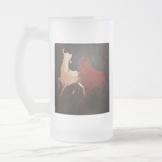 Taurean Bulls Art Mattglas Bierglas (Links)