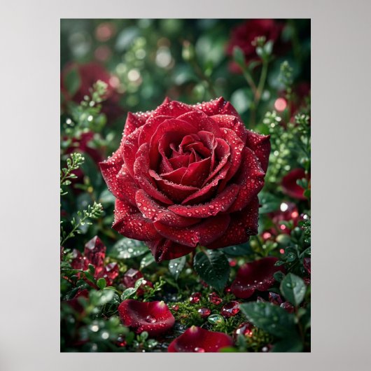 Taurose Luxus-Makroblüte Poster (Vorne)
