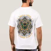 Taurus 2026 Green Bull Zodiac Mandala | Build What T-Shirt (Rückseite)