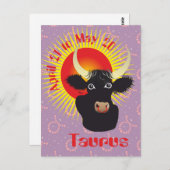 Taurus 21. April bis 20. Mai Postkarten (Vorne/Hinten)