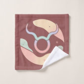 TAURUS, Abstract Design of the Zodiac Sign, Badhandtuch Set (Waschlappen)