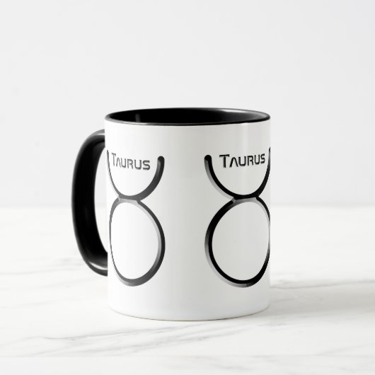 TAURUS, Abstract Design of the Zodiac Sign, Tasse (Vorderseite Links)